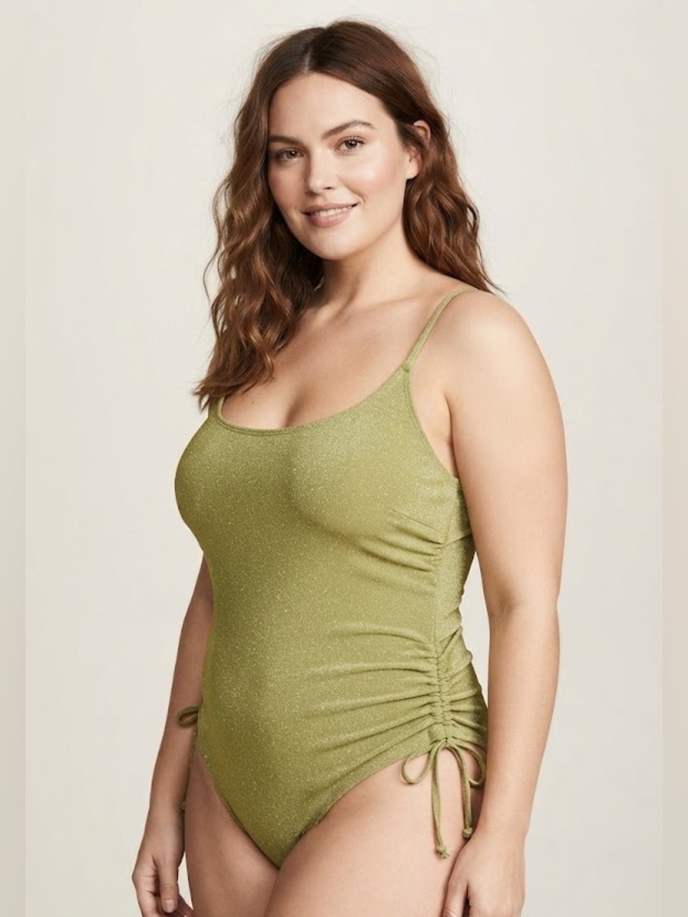 NWT Salt + Cove Olive Green Shimmer One Piece Swimsuit Women's S XL Swimwear